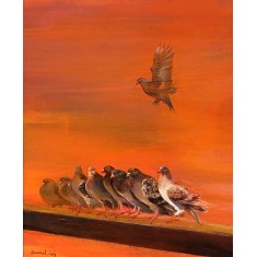 Jamal, 27 X 36, Oil on Canvas, Figurative Painting, AC-JML-013 Jamal, 27 X 36, Oil on Canvas, Figurative Painting, AC-JML-013